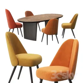 Identities chairs patchwork table by roche bobois